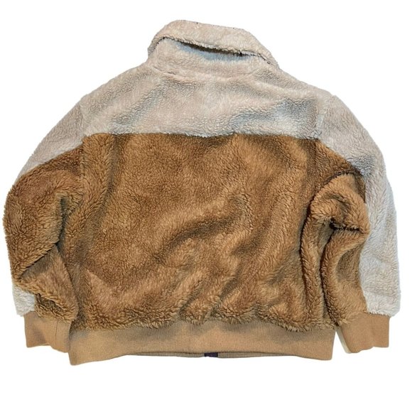 NWT AMERICAN EAGLE Womens Faux Sherpa Jacket XL Brown Beige Tan #214741 - Picture 2 of 4